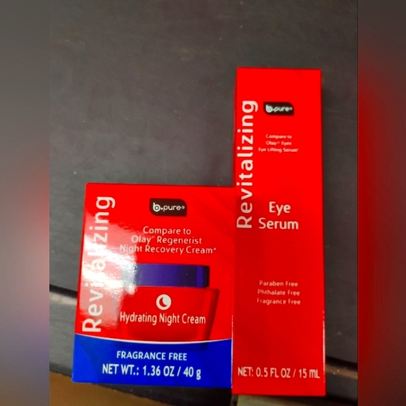 B-Pure Revitalizing Eye Serum and Night Cream Set - Red - Picture 1 of 1